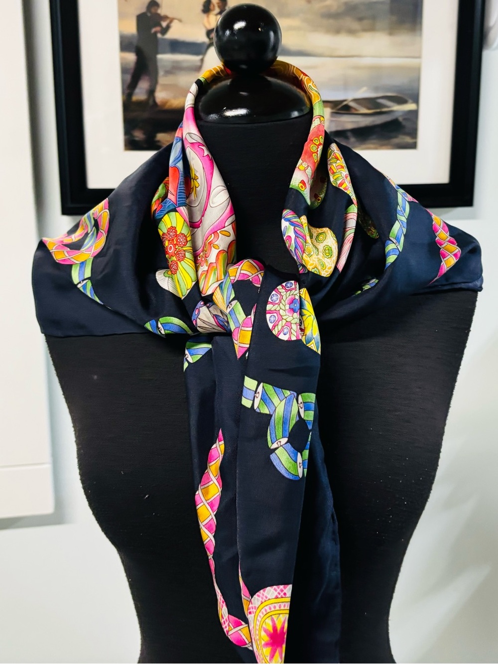 ❤️Vintage Carlisle 100% Silk Mandala Scarf